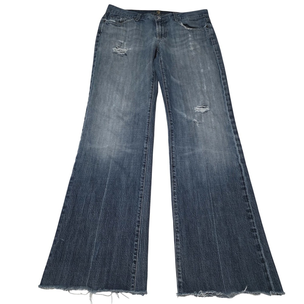 7 For All Mankind Jeans Extra Long Bootcut Womens Size 34 Light To‎ Dark Hemmed